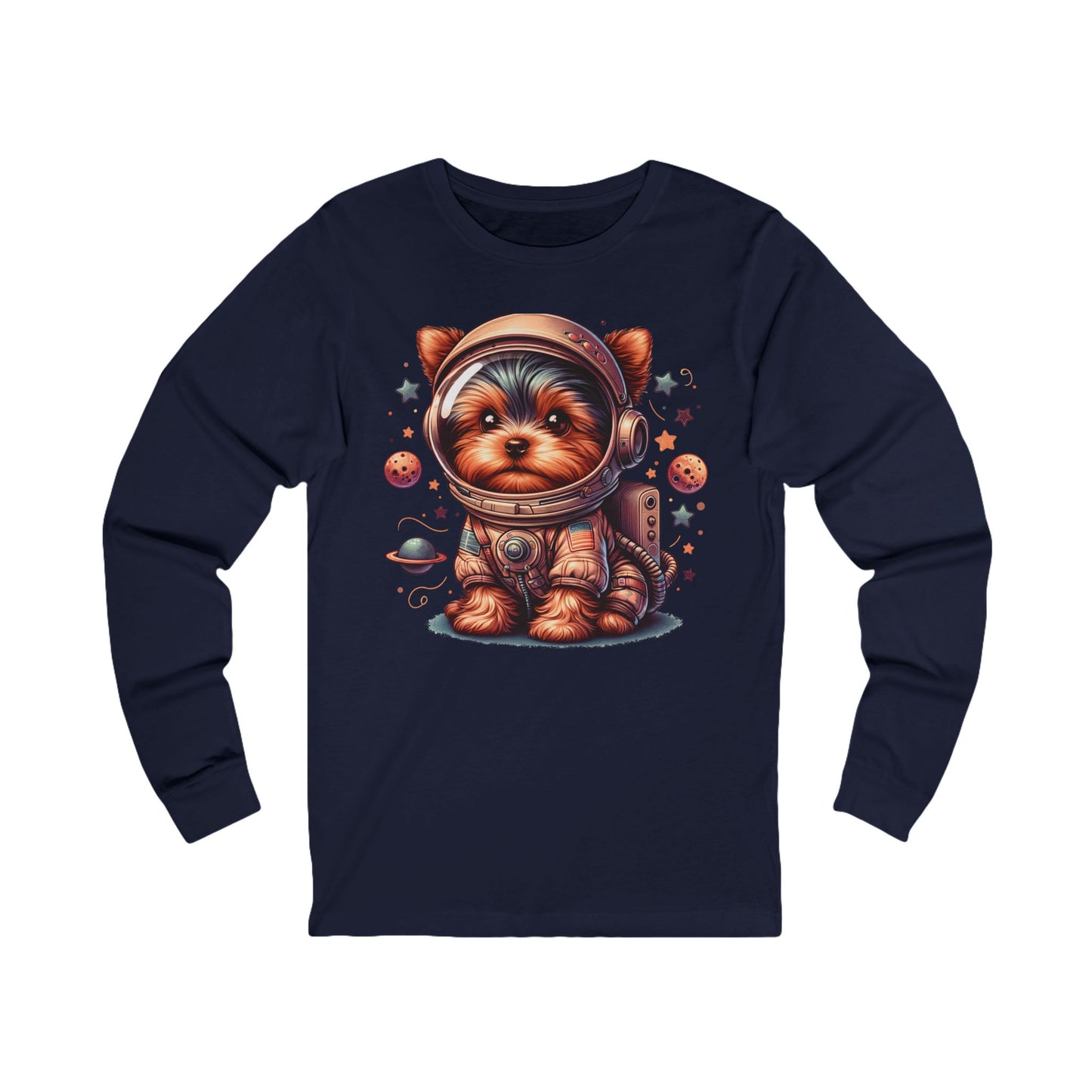 Yorkie Astronaut - Unisex Long Sleeve Tee