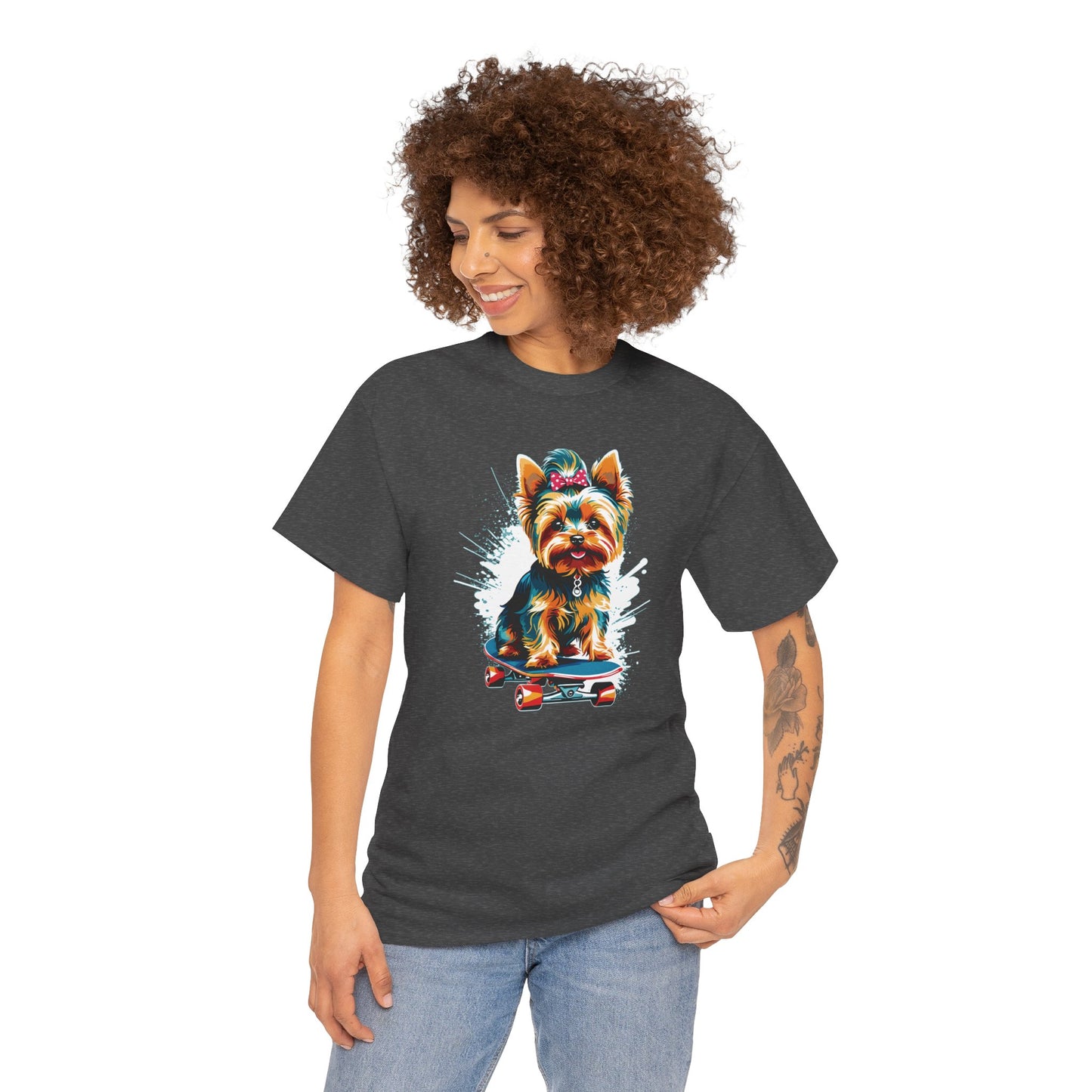 Yorkie Skateboarder - Unisex T Shirt