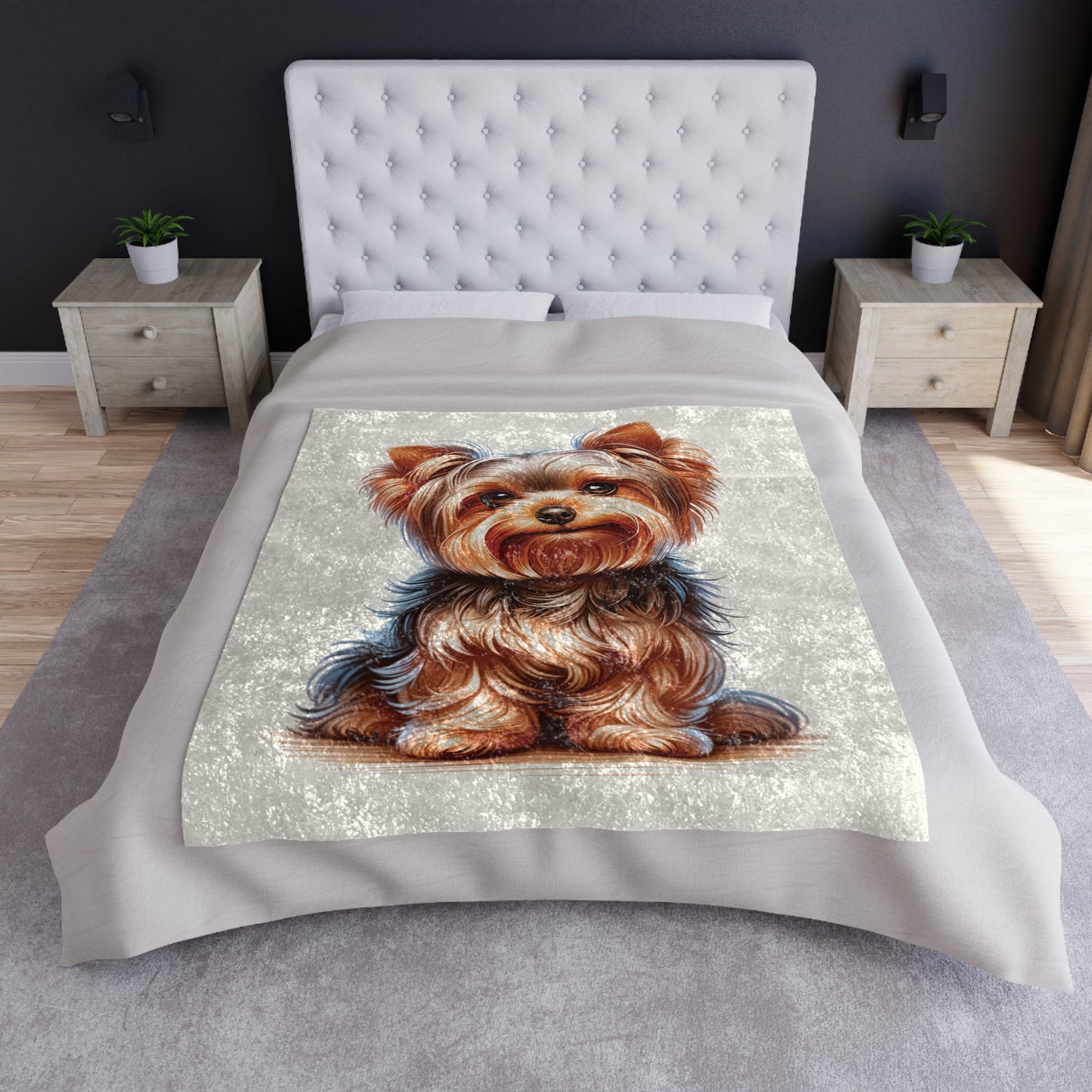 Cutest Lil Yorkie - Crushed Velvet Blanket