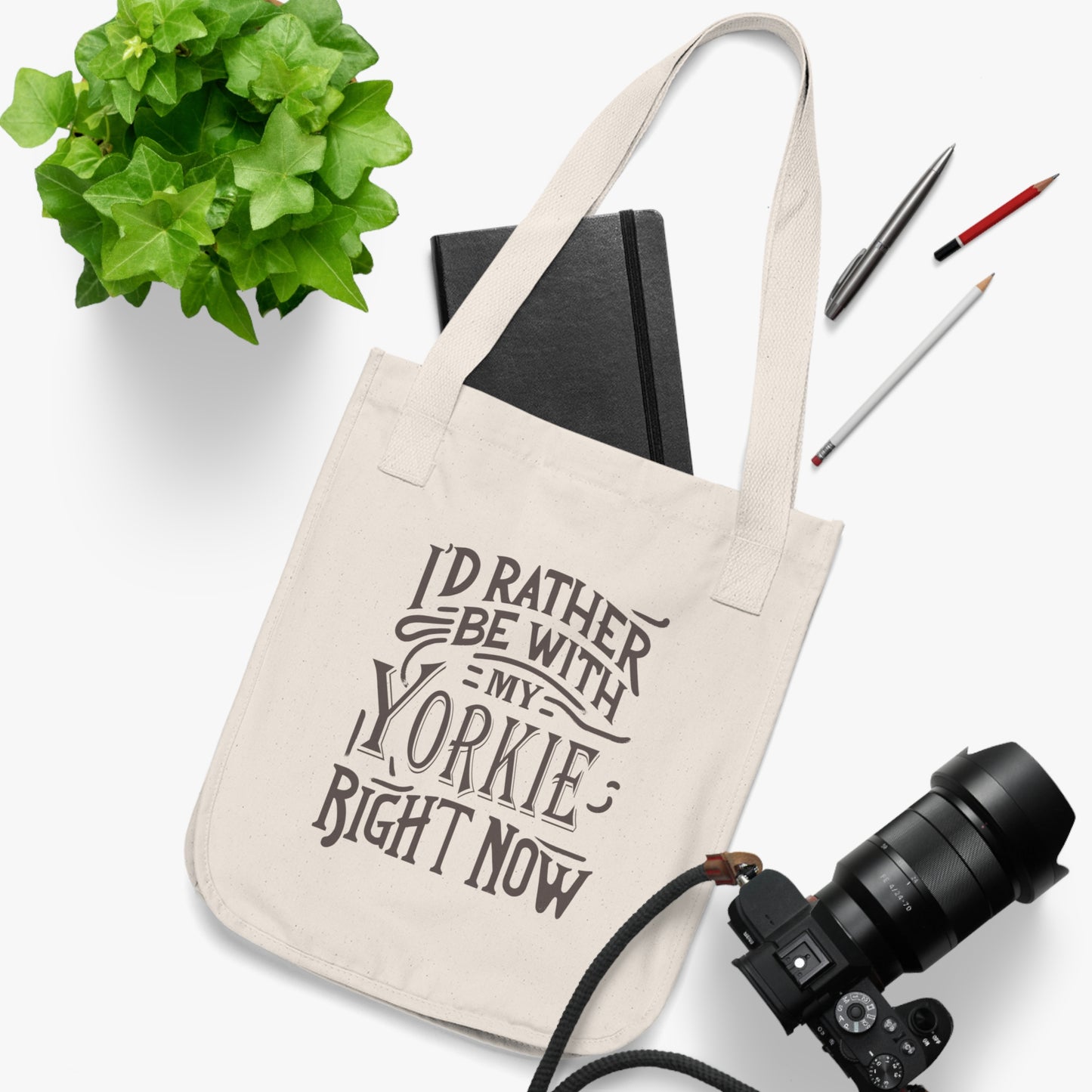 ORGANIC I'd Rather Be With My Yorkie - Tote 12.50" x 14.50"