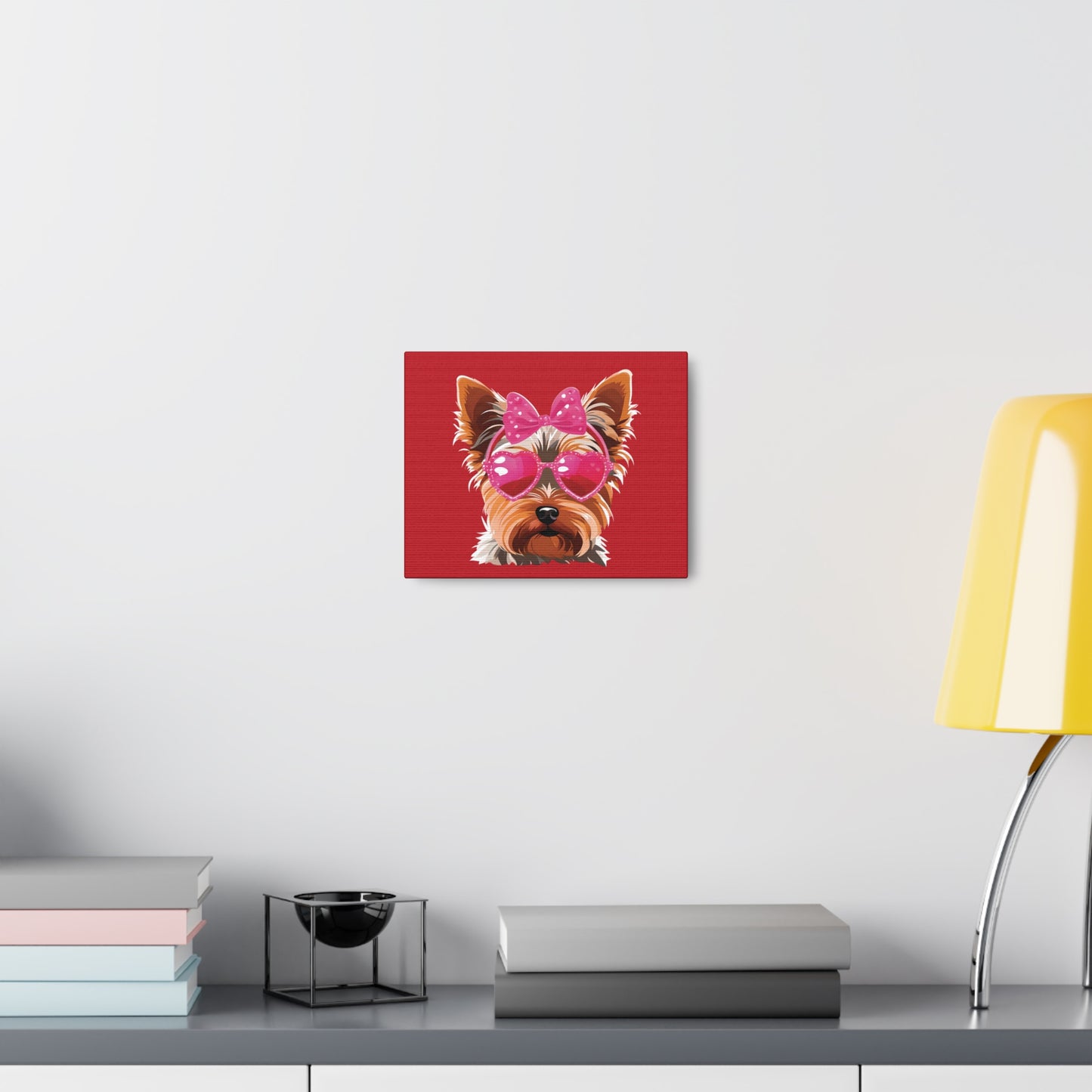 Chic Yorkie Valentine - Canvas 10x8"