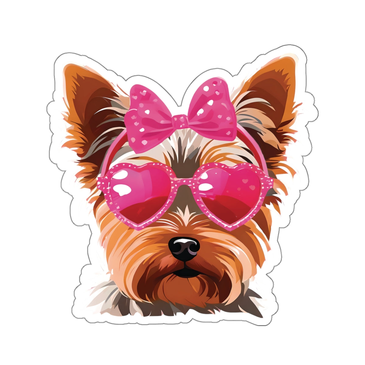 Chic Yorkie - Sticker 6x6"