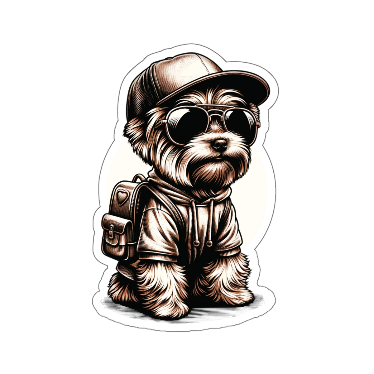 Yorkie Dude - Sticker 6" x 6"