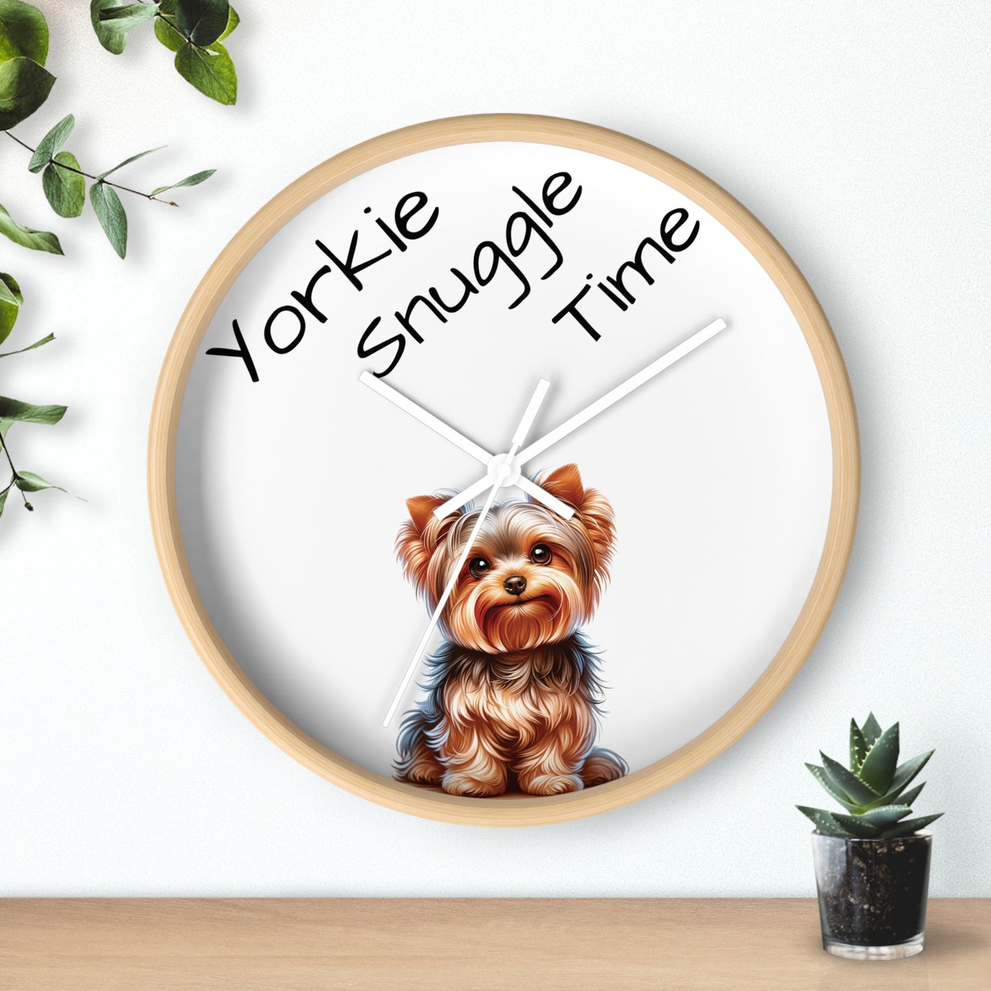 Yorkie Snuggle Time - Wall Clock 10"