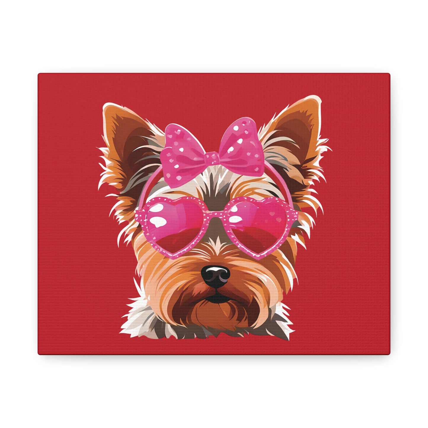 Chic Yorkie Valentine - Canvas 10x8"