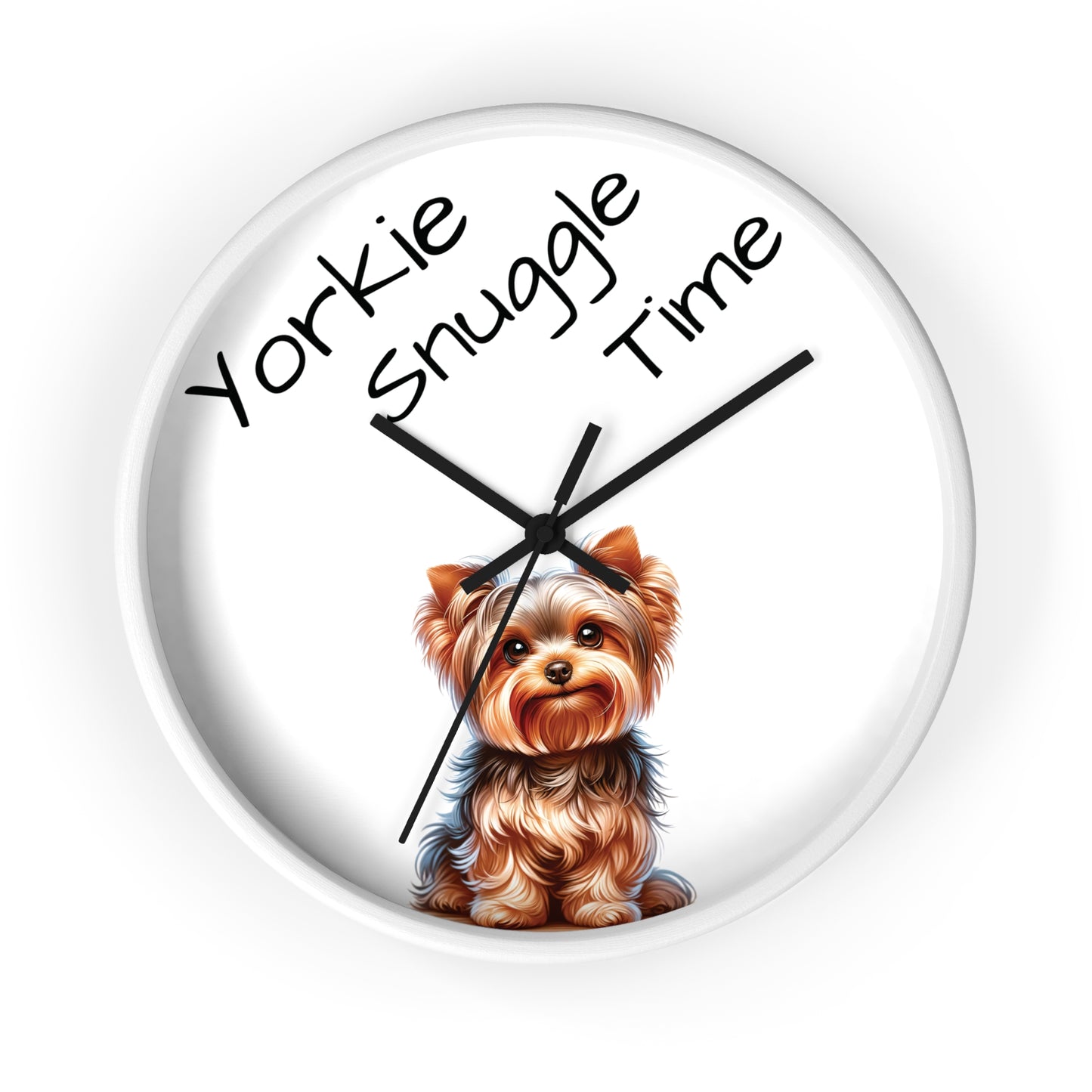 Yorkie Snuggle Time - Wall Clock 10"