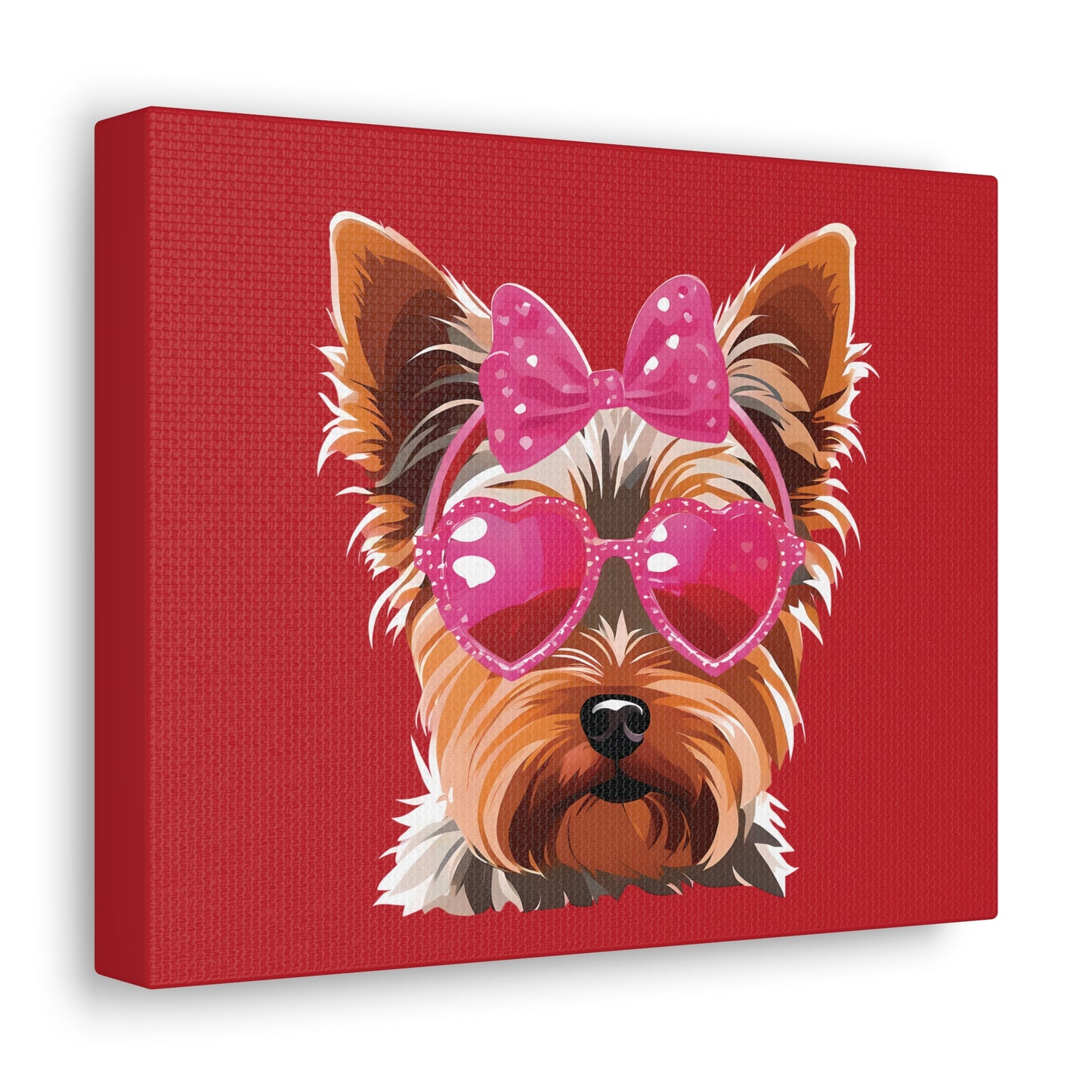 Chic Yorkie Valentine - Canvas 10x8"