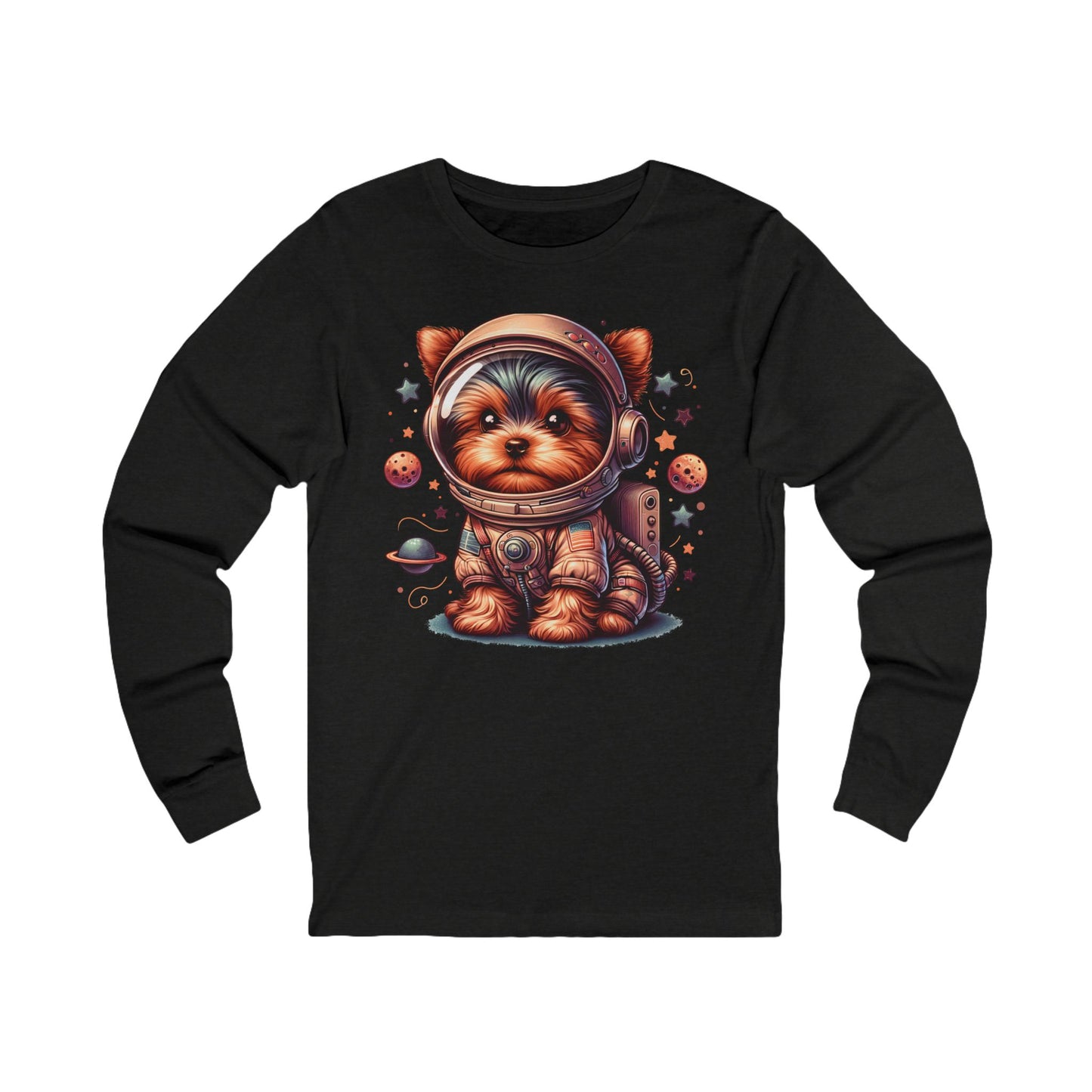 Yorkie Astronaut - Unisex Long Sleeve Tee