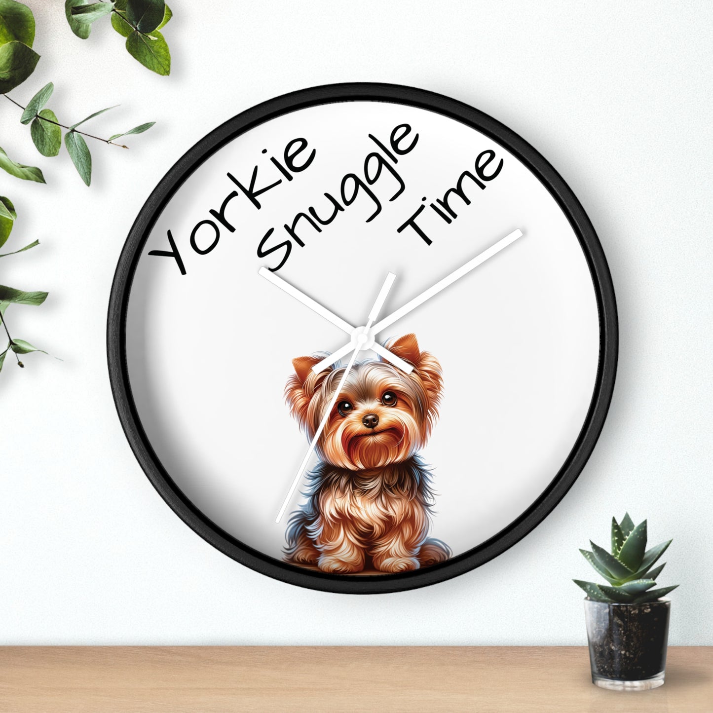 Yorkie Snuggle Time - Wall Clock 10"