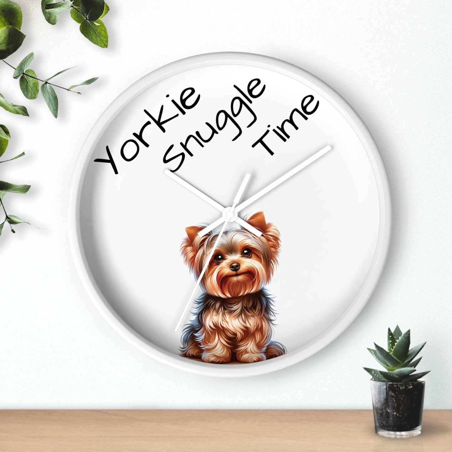 Yorkie Snuggle Time - Wall Clock 10"