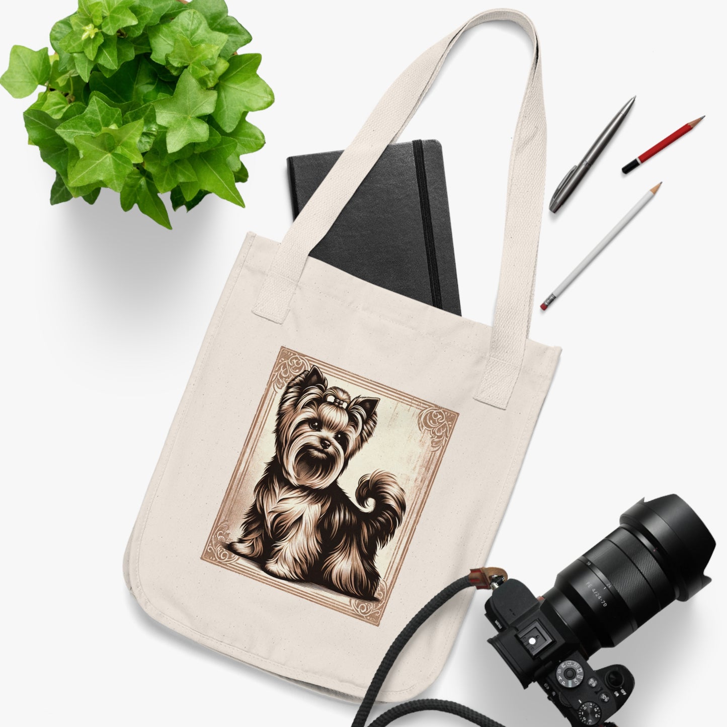 ORGANIC Vintage Yorkie - Tote 12.50" x 14.50"
