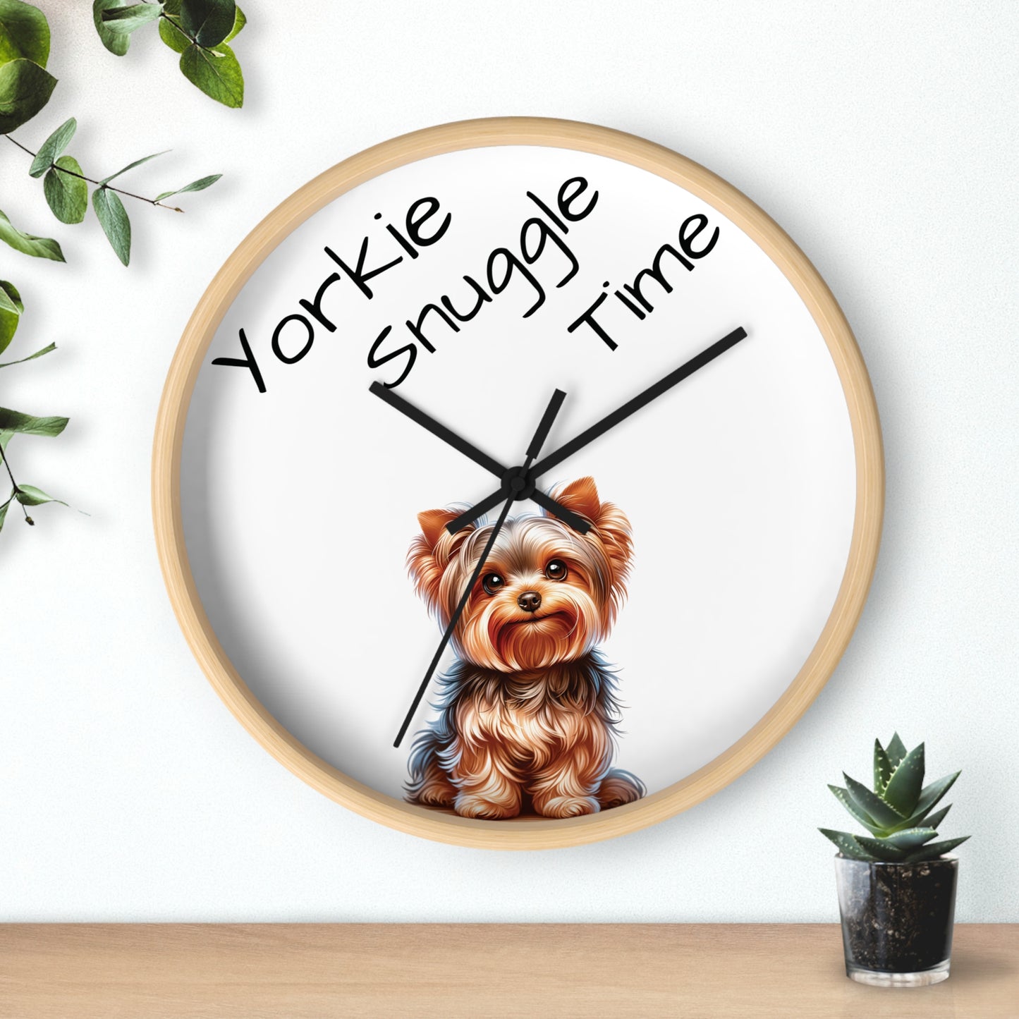 Yorkie Snuggle Time - Wall Clock 10"