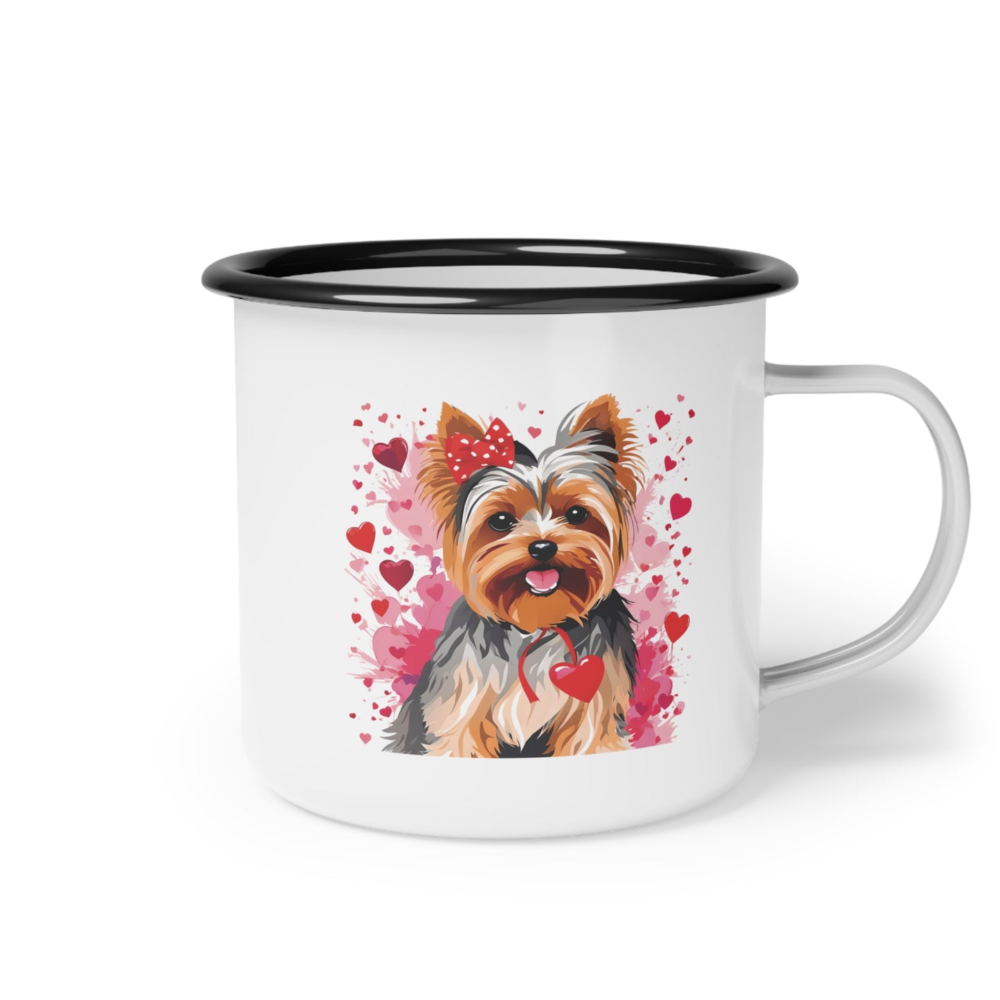Valentine’s Yorkie - Enamel Mug 12oz
