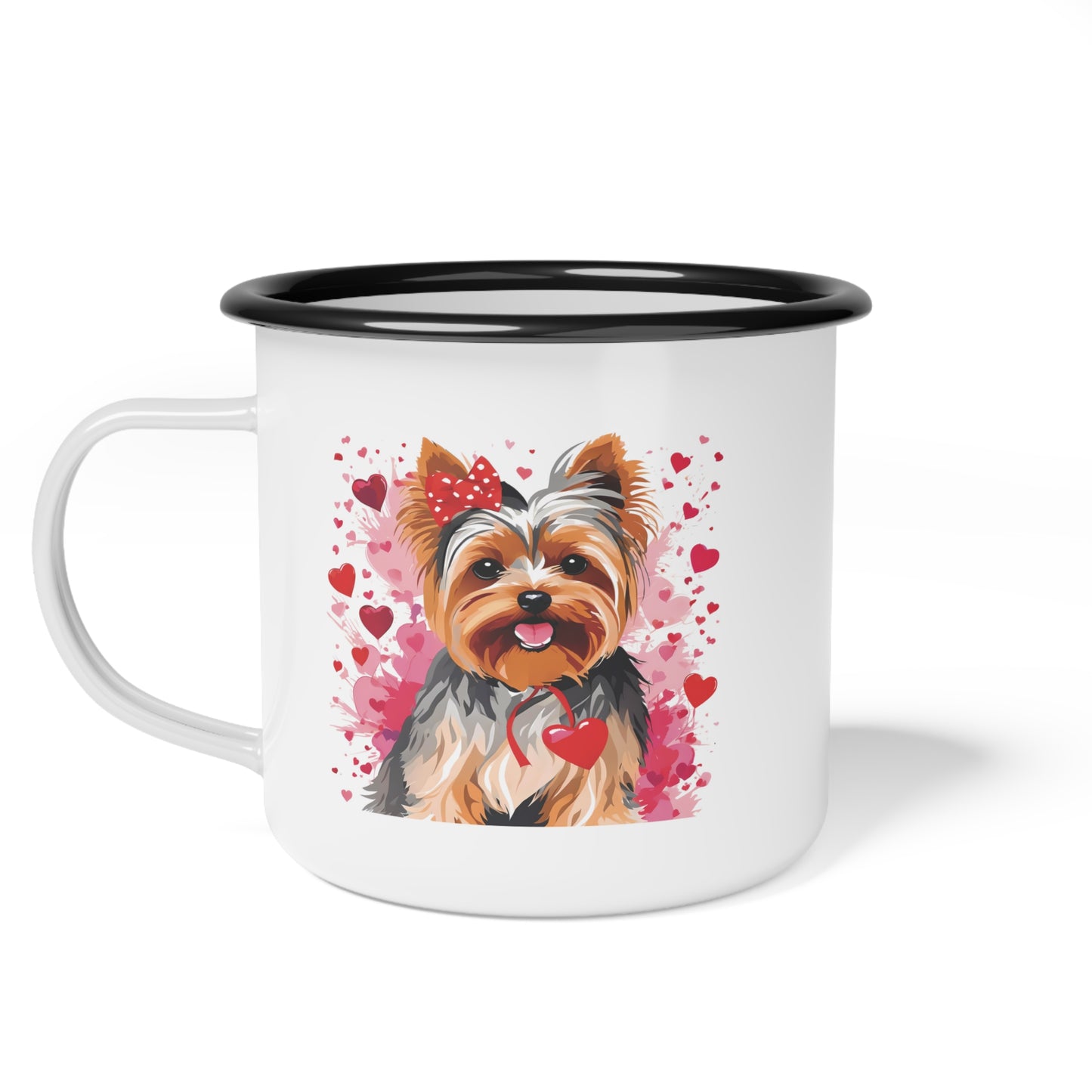 Valentine’s Yorkie - Enamel Mug 12oz