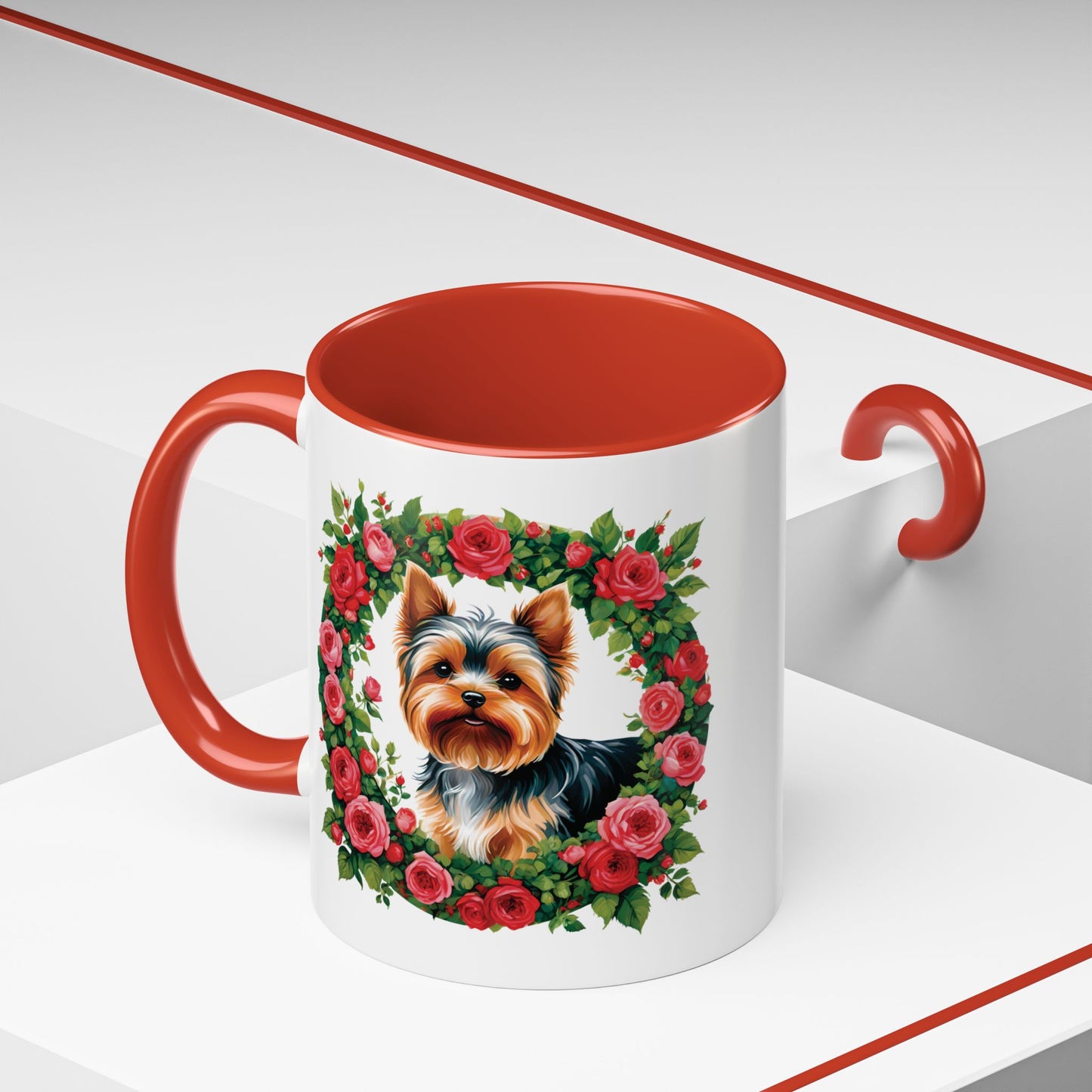 Rosey Yorkie Accent Mug 11oz
