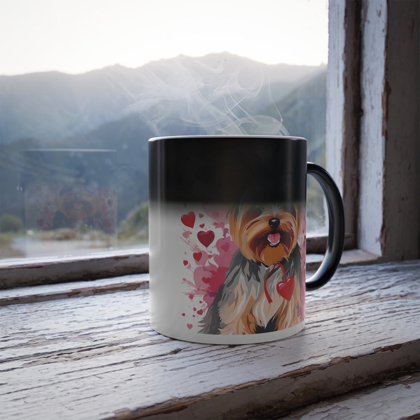 Color Changing Valentine Yorkie Mug 11oz