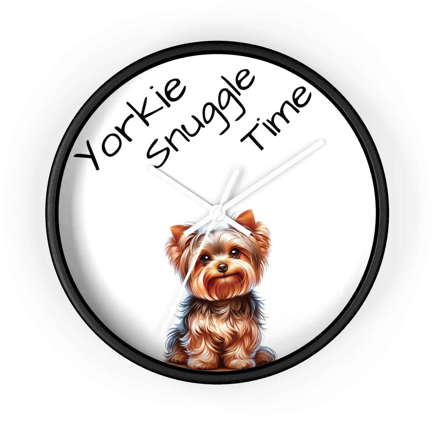 Yorkie Snuggle Time - Wall Clock 10"