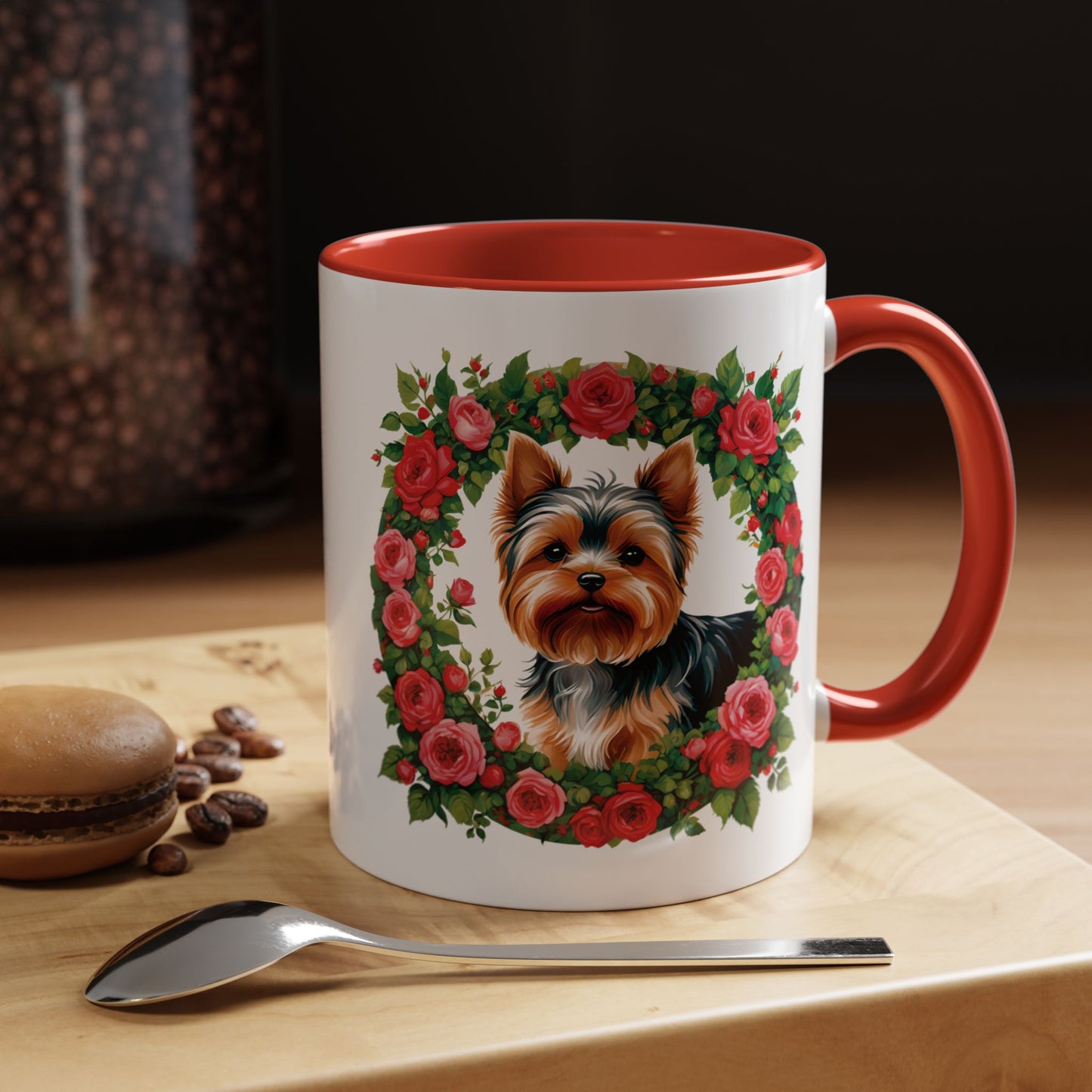 Rosey Yorkie Accent Mug 11oz