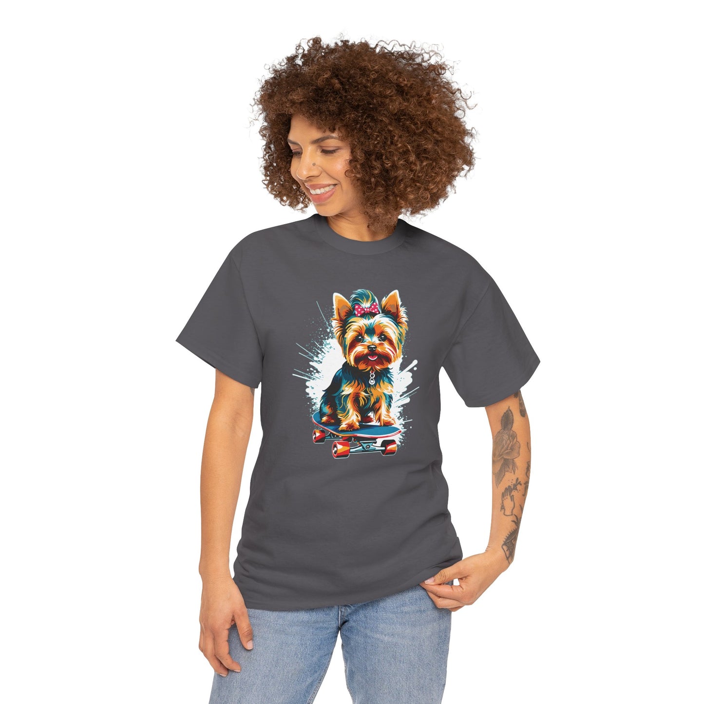 Yorkie Skateboarder - Unisex T Shirt