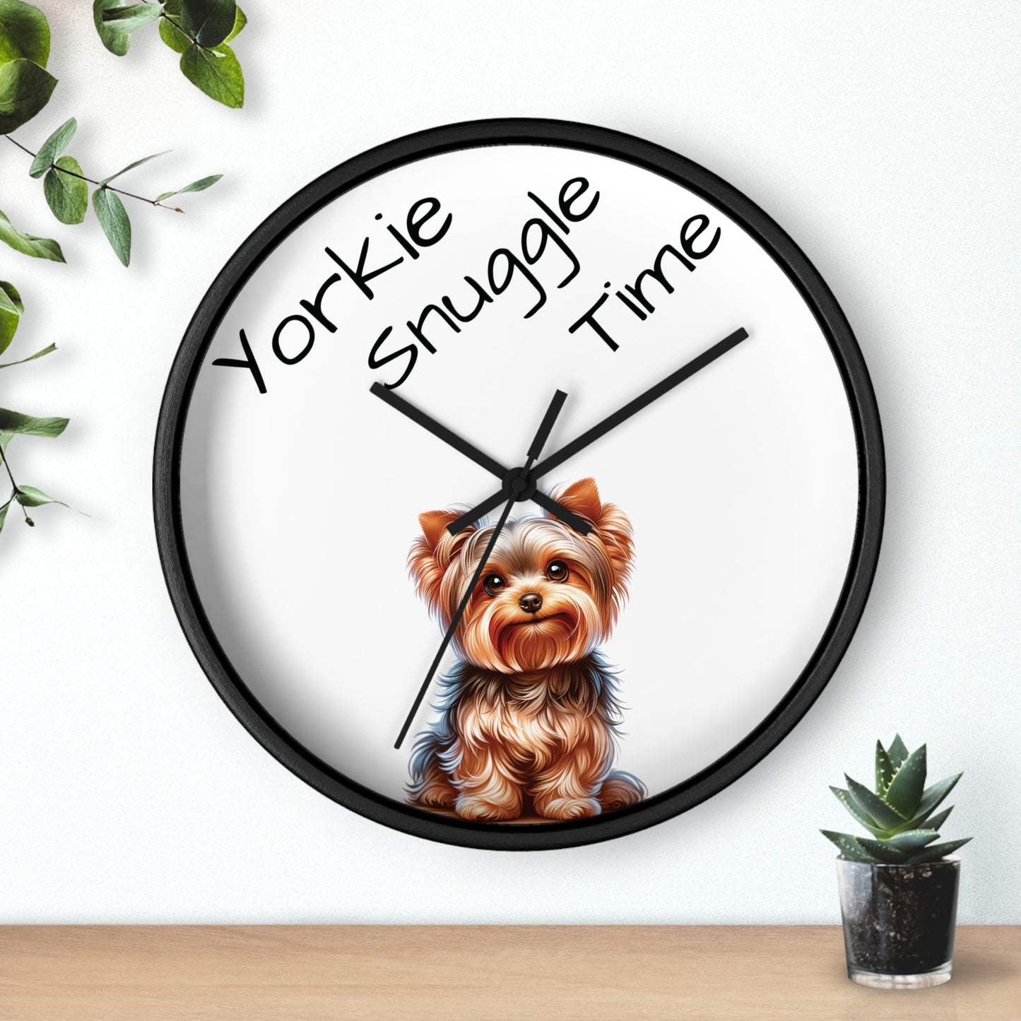 Yorkie Snuggle Time - Wall Clock 10"