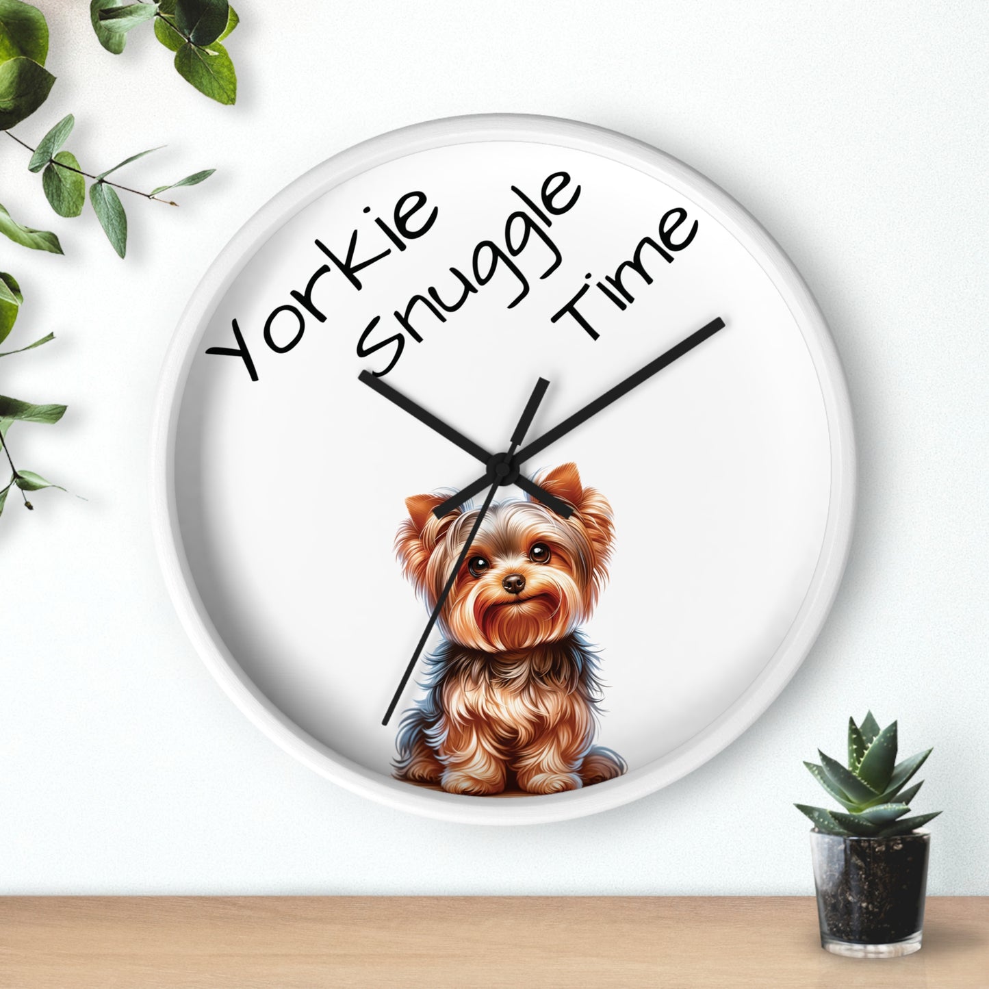 Yorkie Snuggle Time - Wall Clock 10"