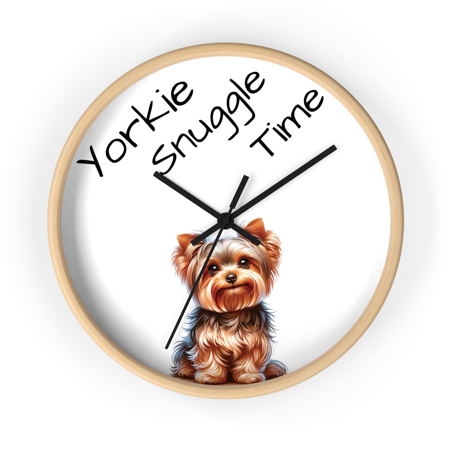Yorkie Snuggle Time - Wall Clock 10"