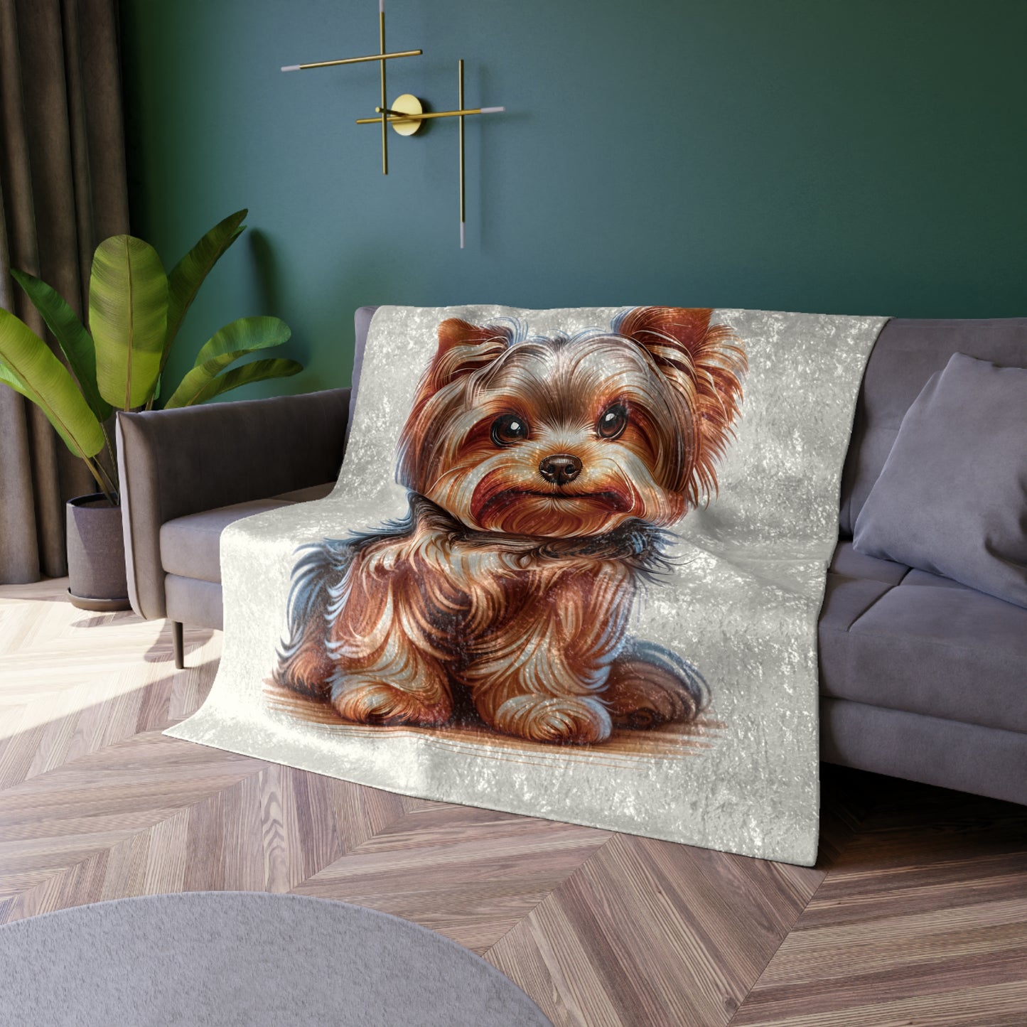 Cutest Lil Yorkie - Crushed Velvet Blanket