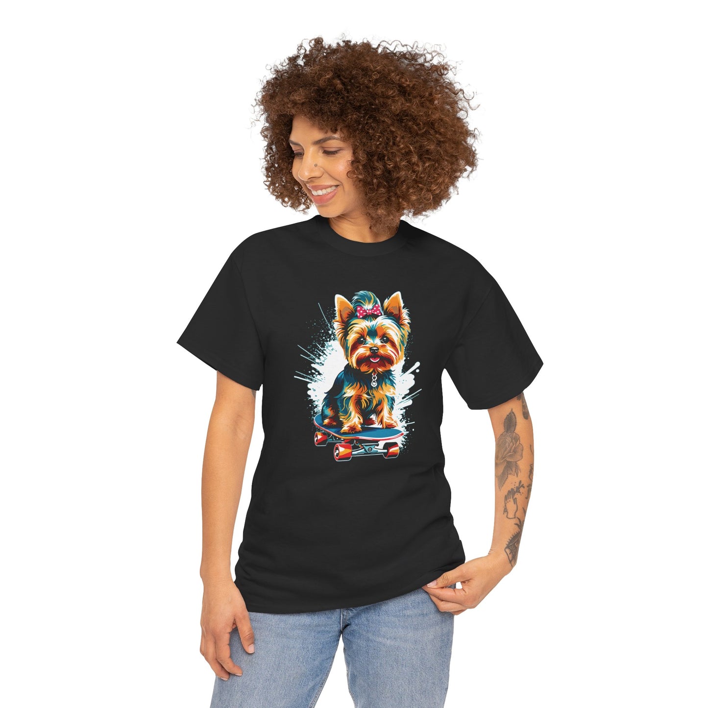 Yorkie Skateboarder - Unisex T Shirt