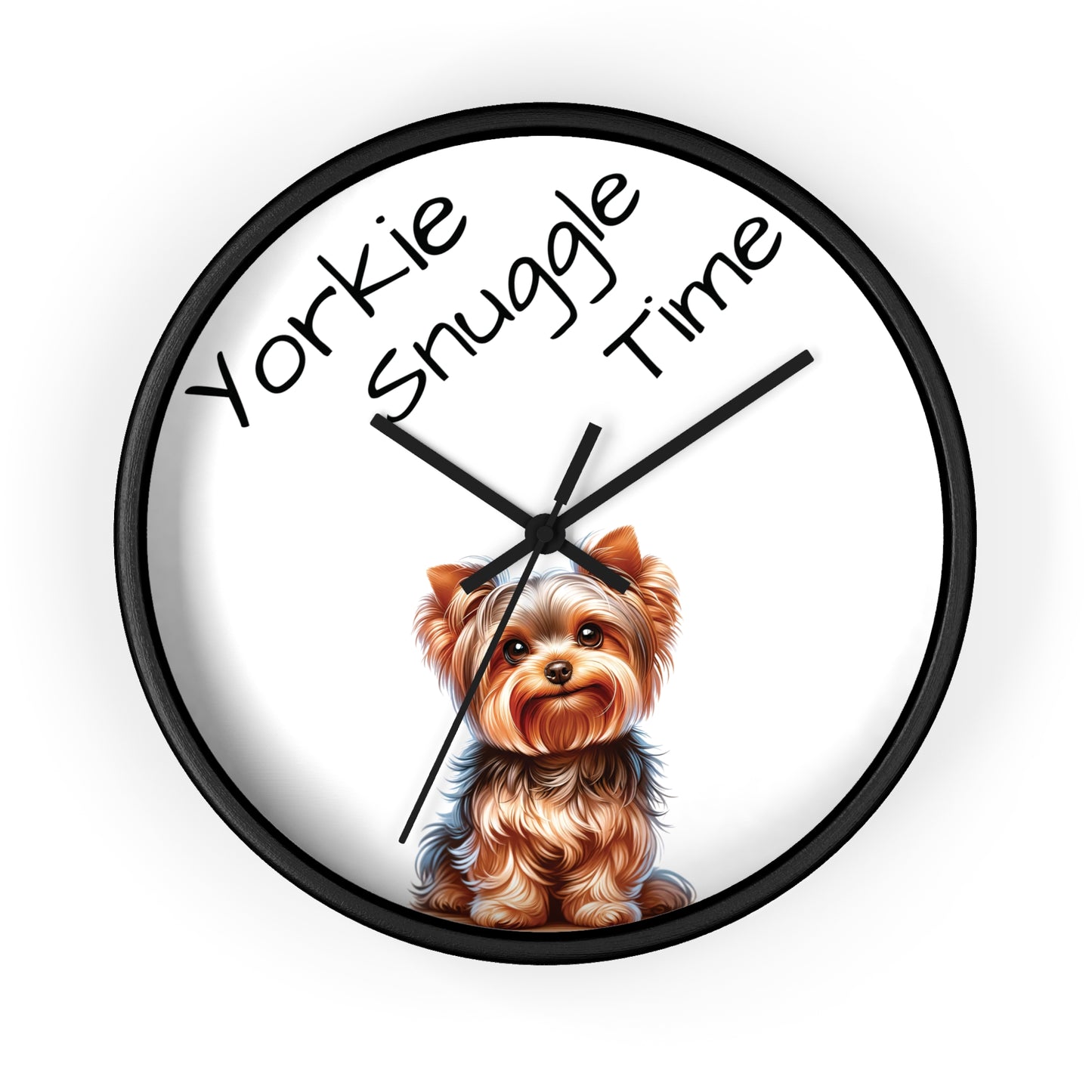 Yorkie Snuggle Time - Wall Clock 10"