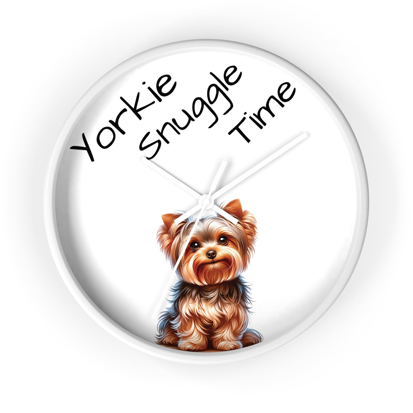 Yorkie Snuggle Time - Wall Clock 10"