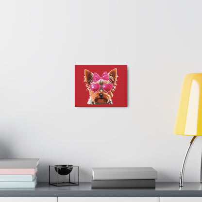 Chic Yorkie Valentine - Canvas 10x8"