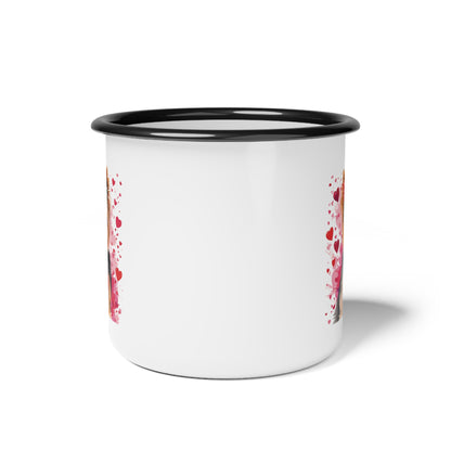 Valentine’s Yorkie  - Enamel Mug 12oz