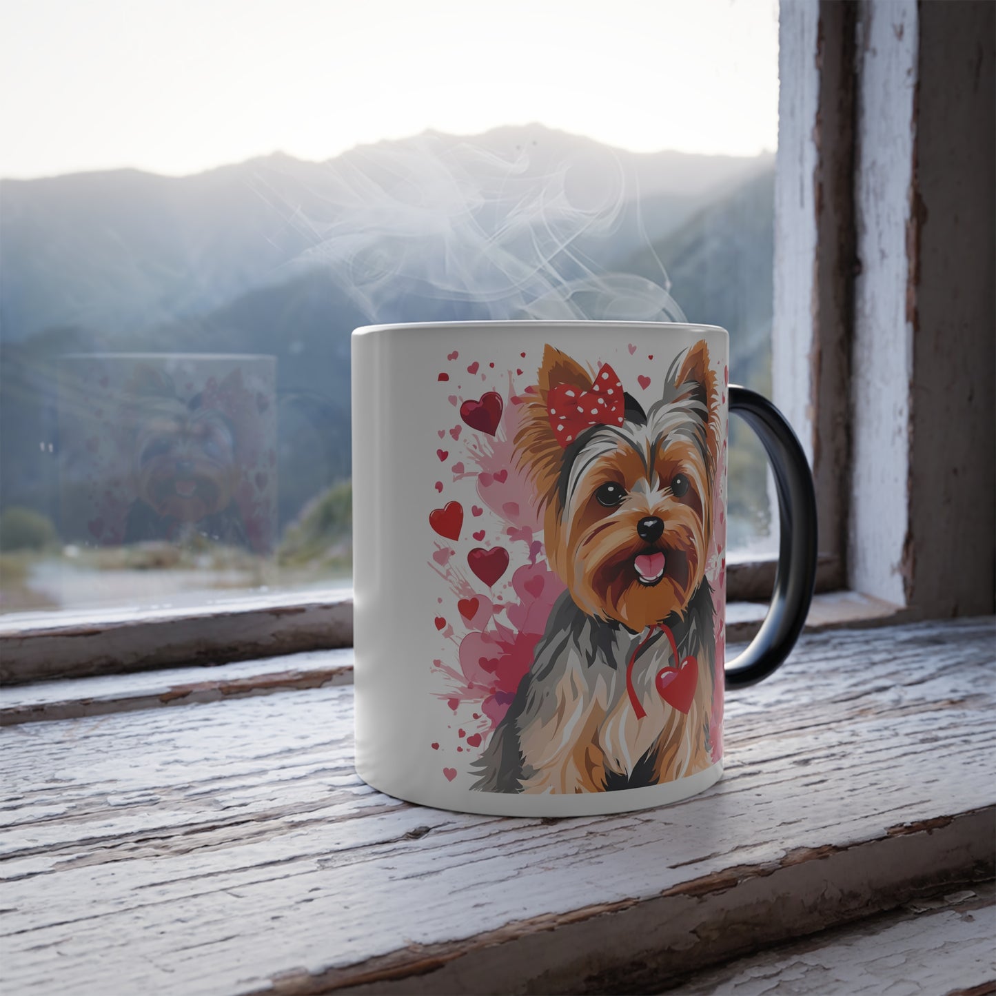 Color Changing Valentine Yorkie Mug 11oz